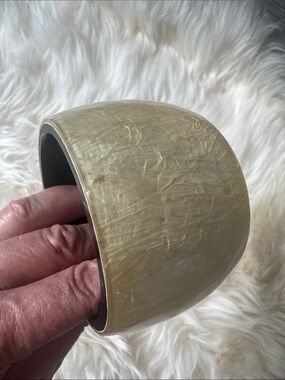 Neutral Cream Wide Bangle Bracelet